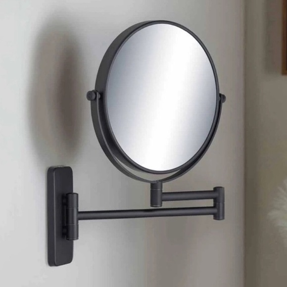 Black 10x Magnification Double Sided Swivel Wall Mount Mirror - Picture 1 of 12
